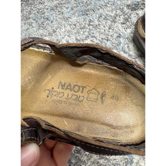 Naot Shoes Womens 40 9.5 Papaya Ankle Strap Open Toe Cutout Sandals Leather - Picture 9 of 10